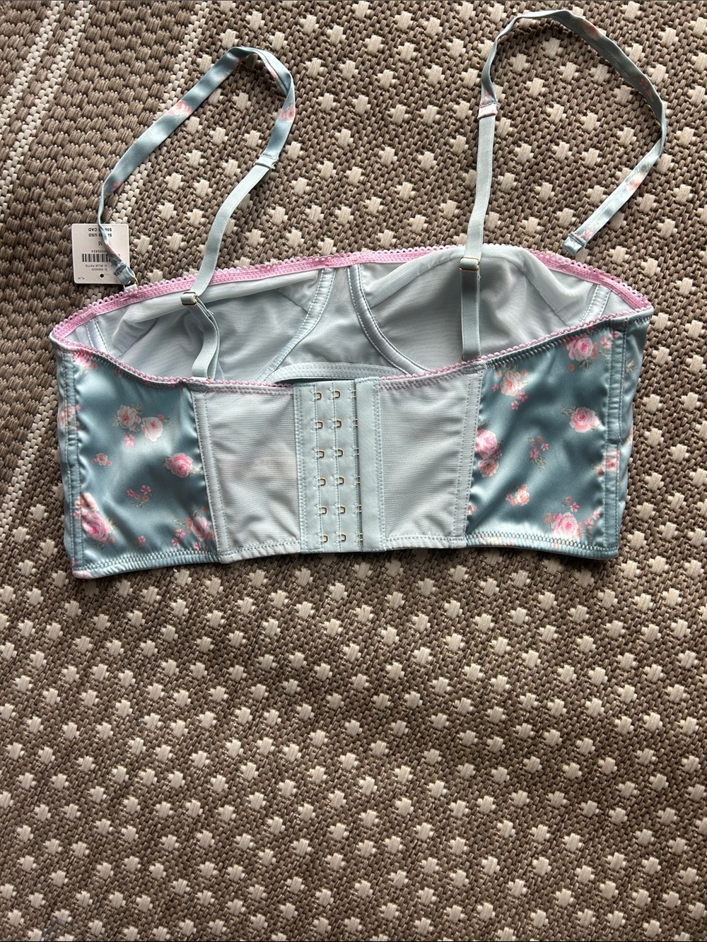 NWT Anthropologie LyreBird Silky Printed Longline Satin Bra Top (M) - Picture 6 of 8